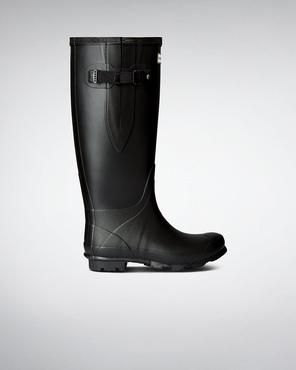 Womens Wide Fit Rain Boots - Hunter Norris Field (46APCXWZR) - Black